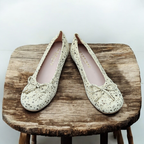 Sabrinas Shoes - Sabrinas Everlane Cream Ballet Flats with Bow Size 37